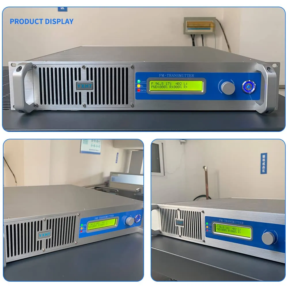 1000W FM Radio Transmitter for Broadcasting, 1000 Watt Professional FM Broadcast Transmitter, 1KW Long Range Fcc Certified for Church, Radio Station, Parking Lot, Home