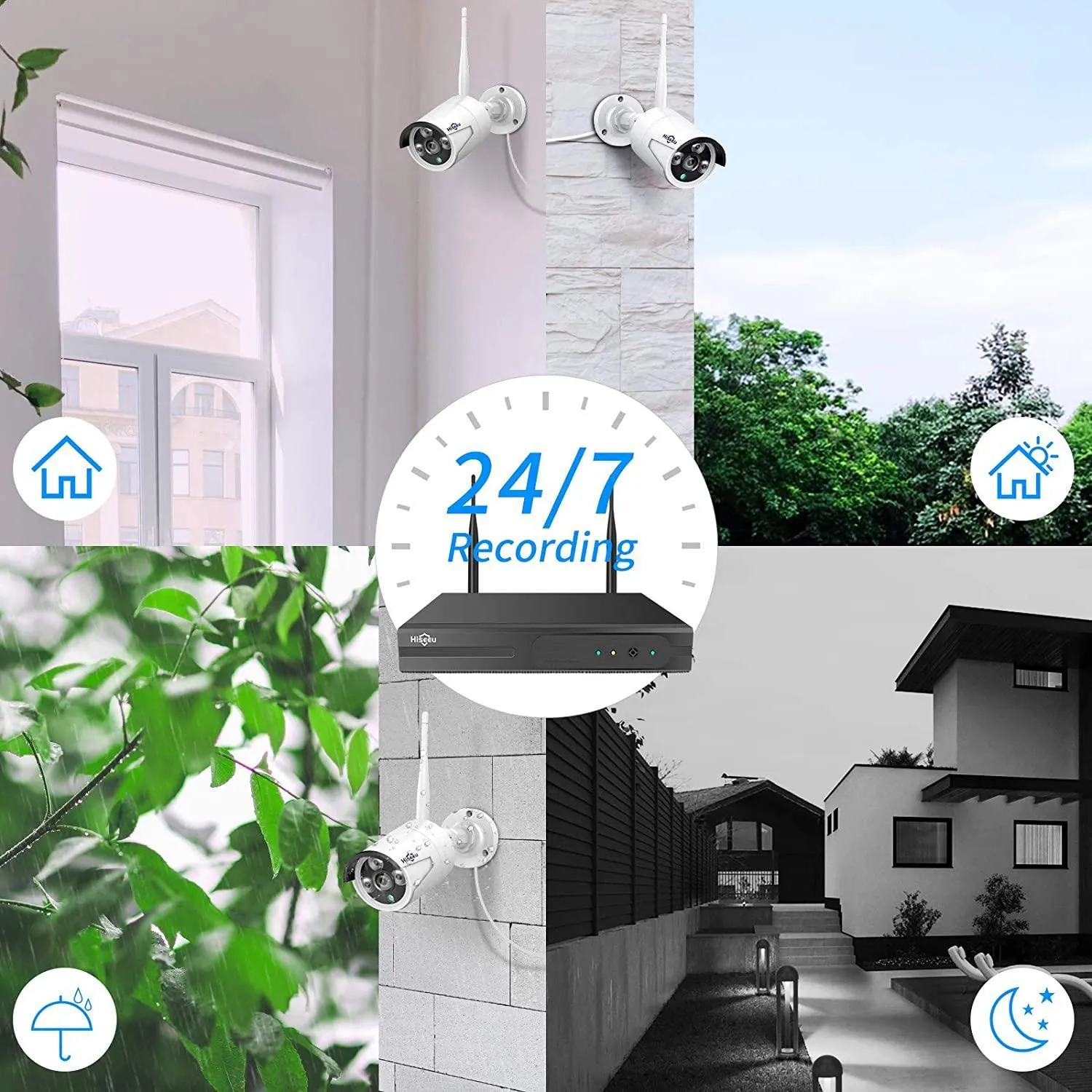 16-Channel 3MP/1080P/960P Network Video Recorder for Hiseeu Wireless Security Camera Systems - HDD Not Included