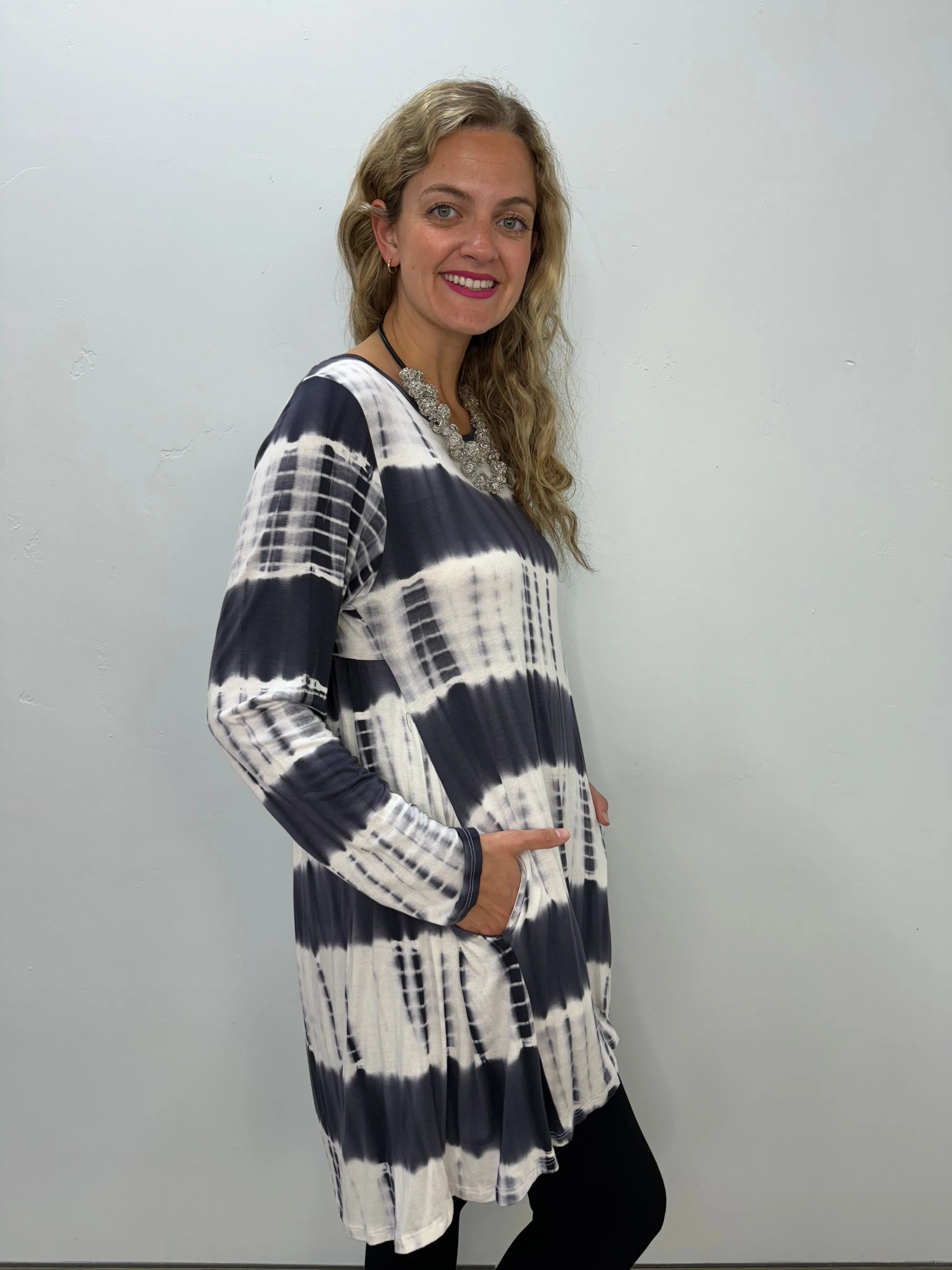2AM Long Sleeves Tunic - Blue Bamboo