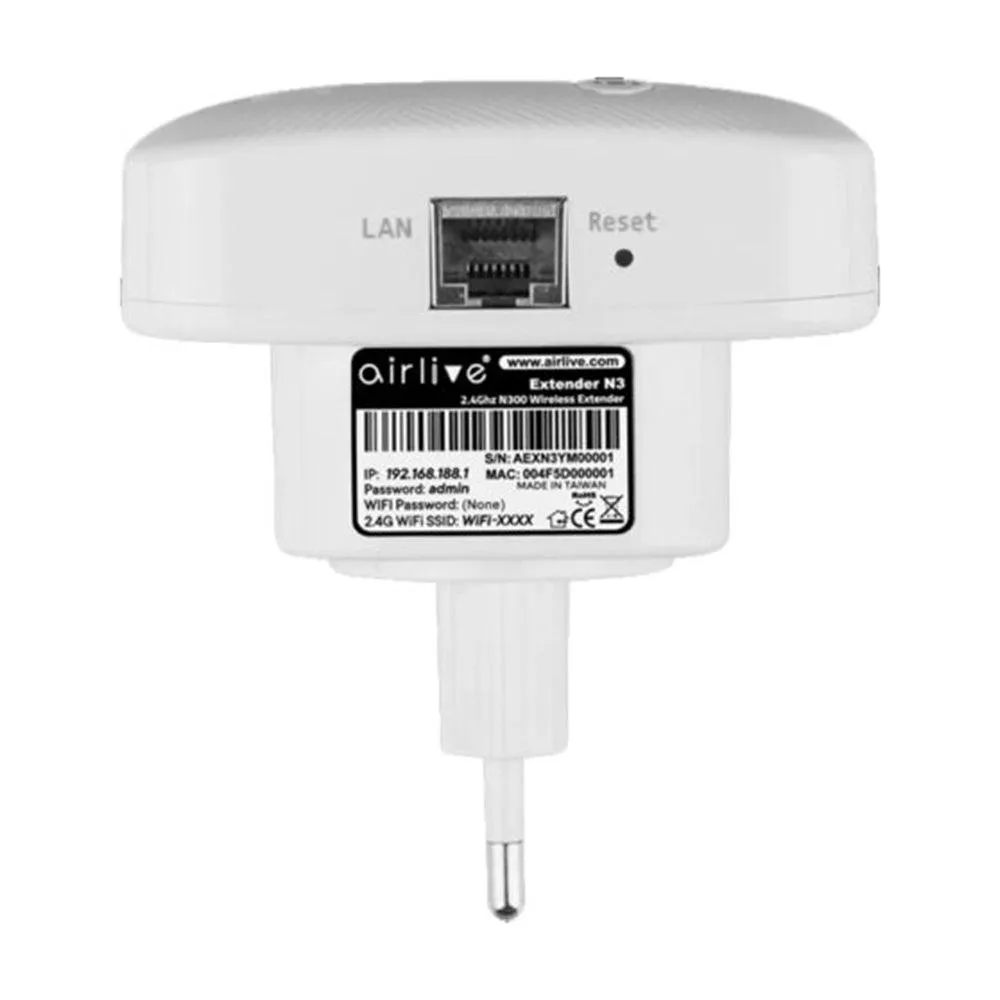 AirLive N3 Wi-Fi Range Extender 1 Port 300Mbps
