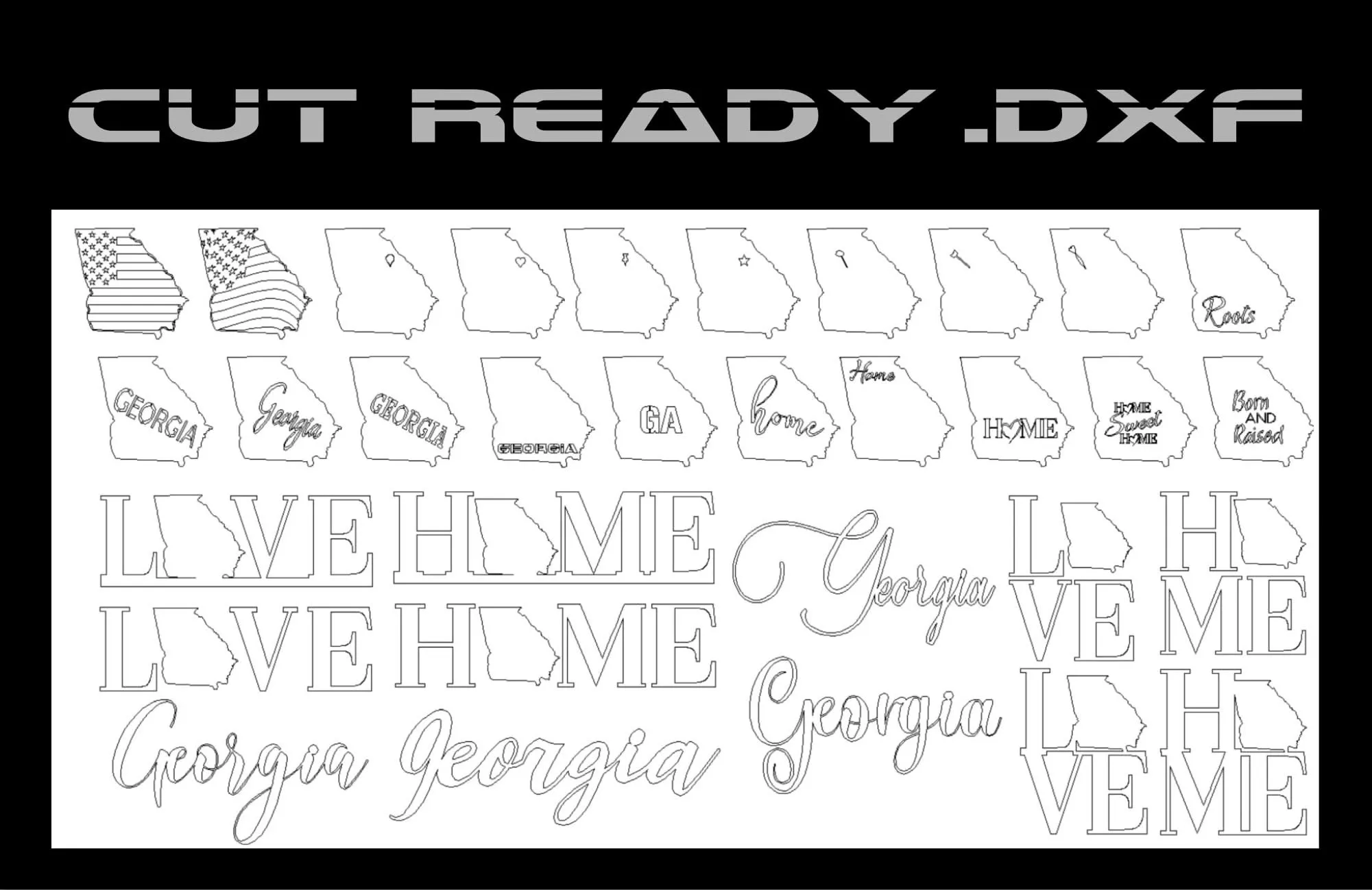 All 50 USA States Theme - Cut Ready DXF File Collection