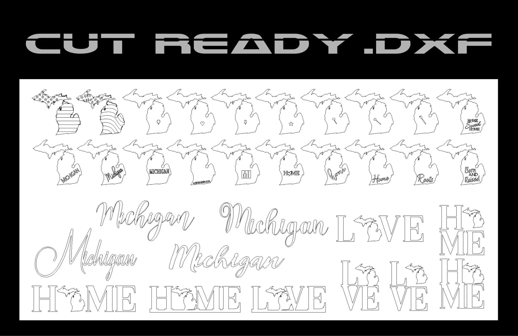 All 50 USA States Theme - Cut Ready DXF File Collection