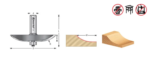 Amana 54119 Cove Raised Panel Router Bit