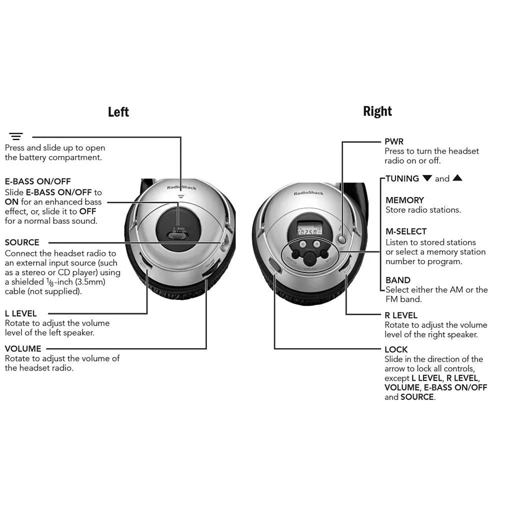 AM/FM Stereo Headset Radio