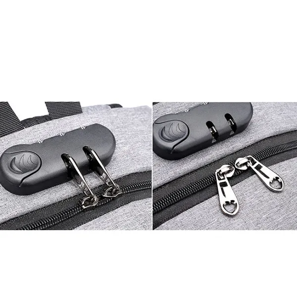 Anti-theft Travel Business Backpack with Lock and USB Charging Port