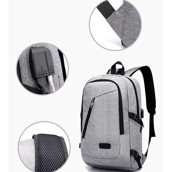 Anti-theft Travel Business Backpack with Lock and USB Charging Port