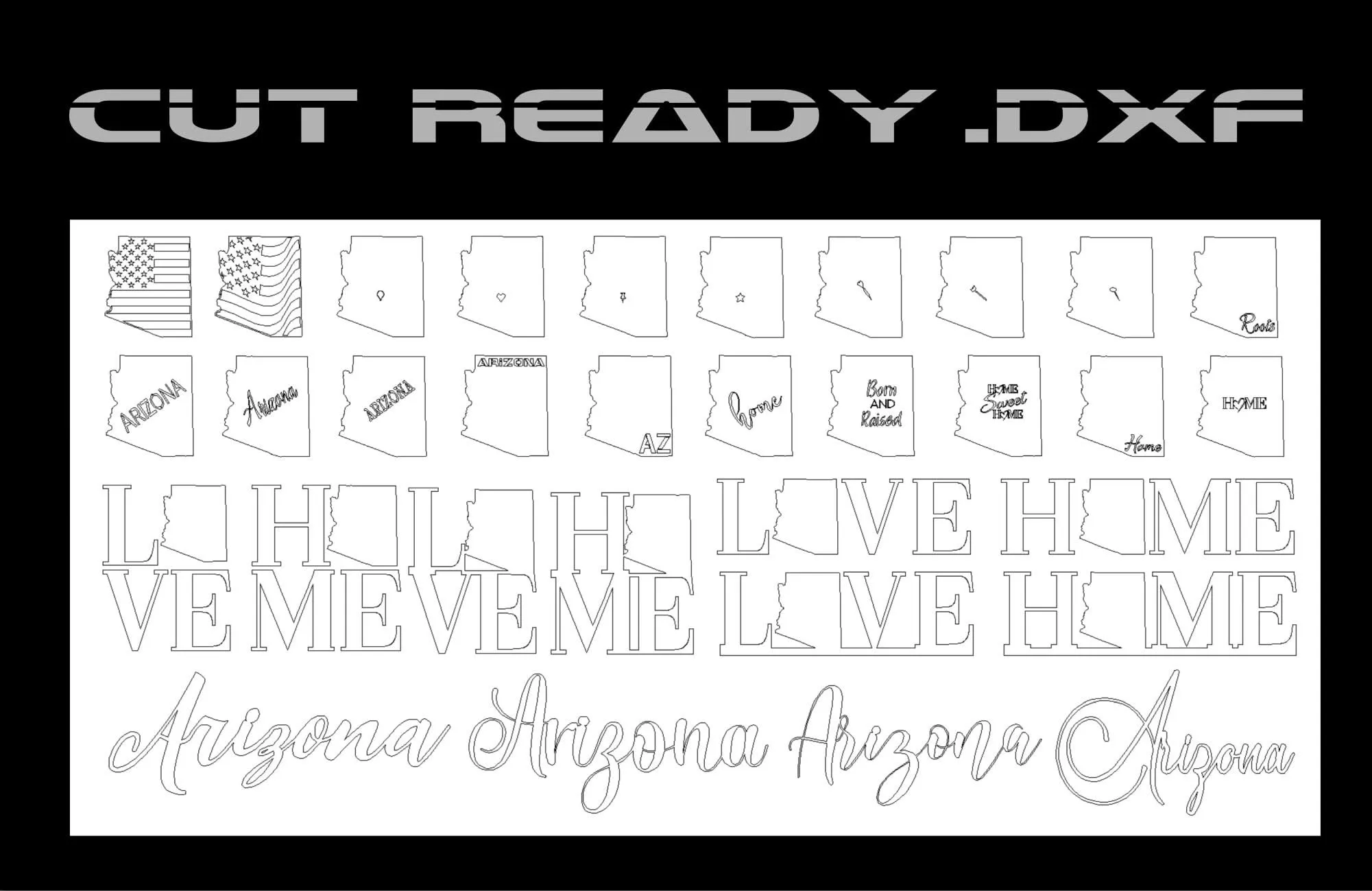 Arizona Theme - Cut Ready DXF File Collection