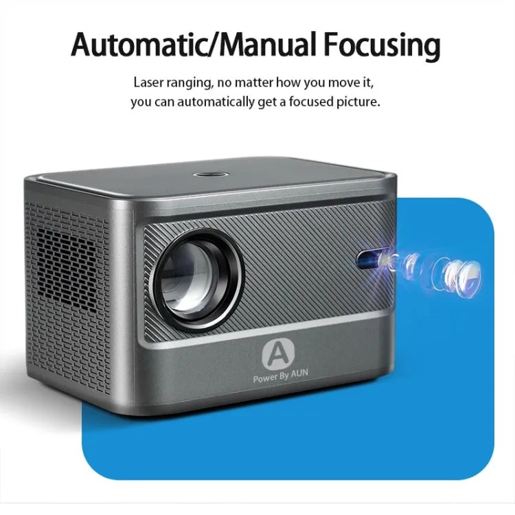 AUN A002 4K Android TV Home Theater Portable LED Projector Game Beamer(US Plug)