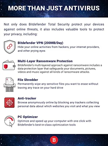 Bitdefender Total Security - 10 Devices | 2 year Subscription | PC/MAC |Activation Code by email