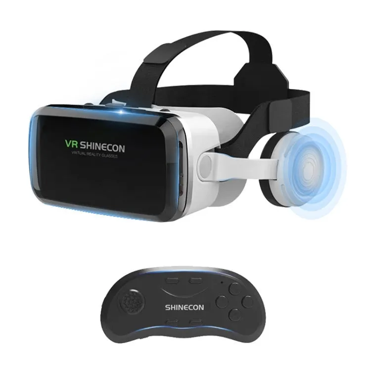 Bluetooth-Enabled 3D VR Headset with Integrated Audio and Adjustable Lenses