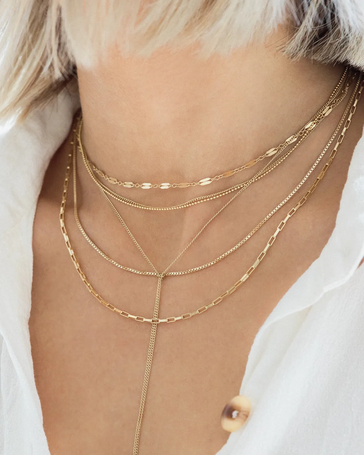 Box Chain Necklace | Gold