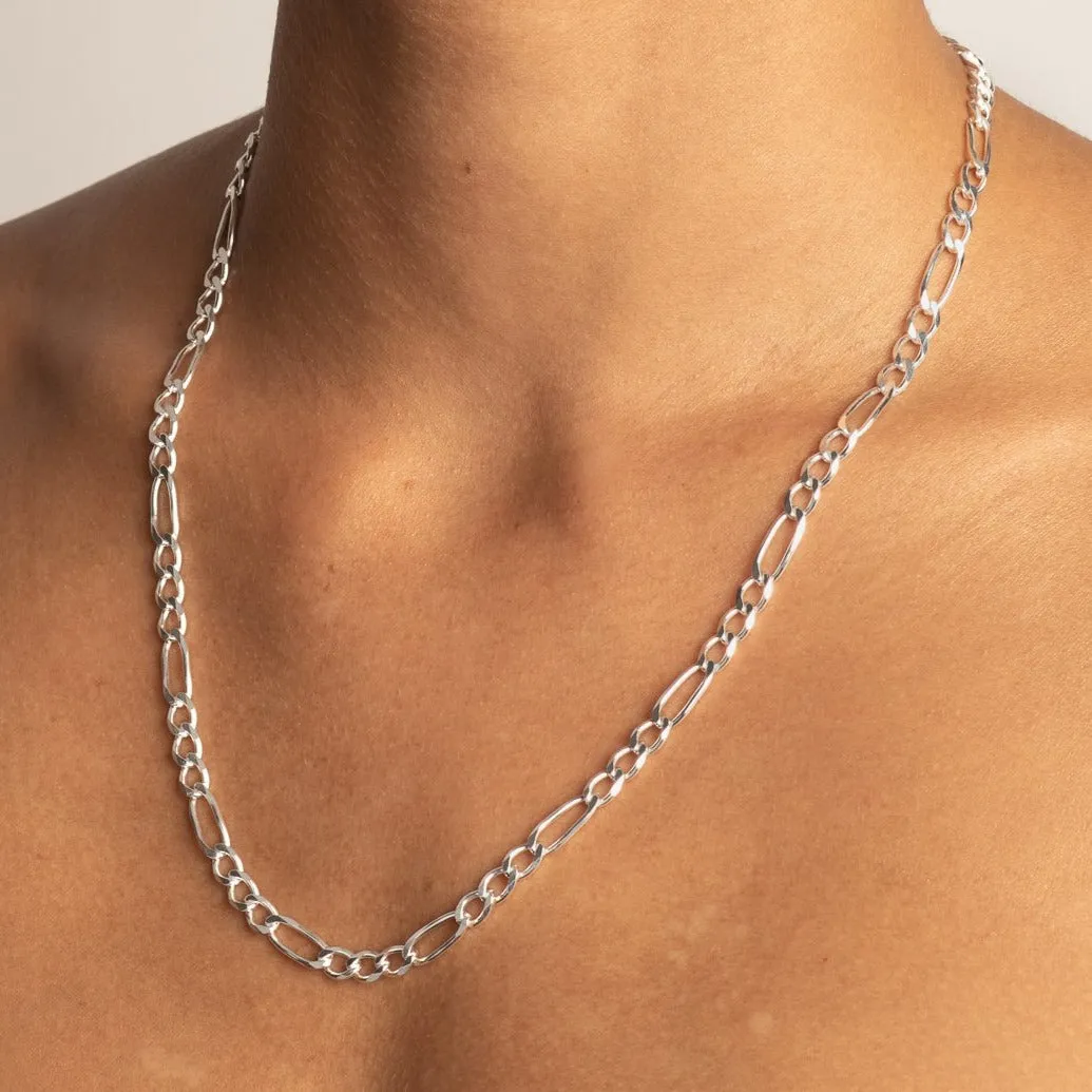 Boyfriend Figaro Chain Necklace in Silver
