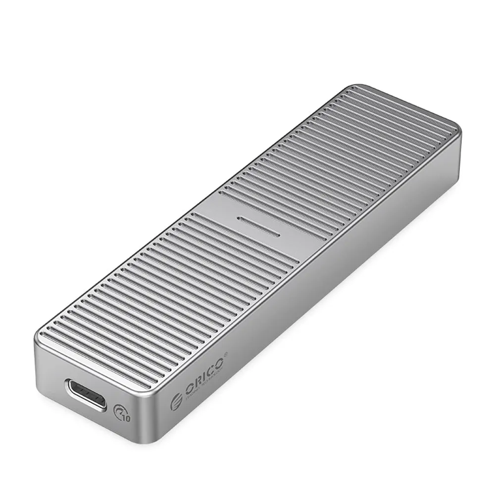 [CLEARANCE] ORICO FV25C3-G2 NVMe/SATA to USB 3.2 Gen2 Dual Protocol M.2 SATA SSD Enclosure with Built-in Aluminum Alloy Heatsink, 2-in-1 USB-C to C/A Cable, 10Gbps Fast Data Transmission Rate, 4TB Supported Capacity for Windows, macOS, Linux