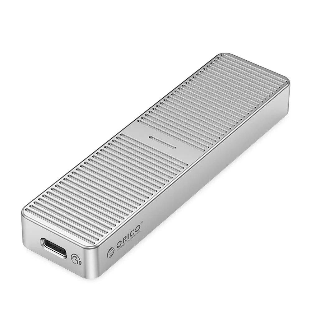 [CLEARANCE] ORICO FV25C3-G2 NVMe/SATA to USB 3.2 Gen2 Dual Protocol M.2 SATA SSD Enclosure with Built-in Aluminum Alloy Heatsink, 2-in-1 USB-C to C/A Cable, 10Gbps Fast Data Transmission Rate, 4TB Supported Capacity for Windows, macOS, Linux