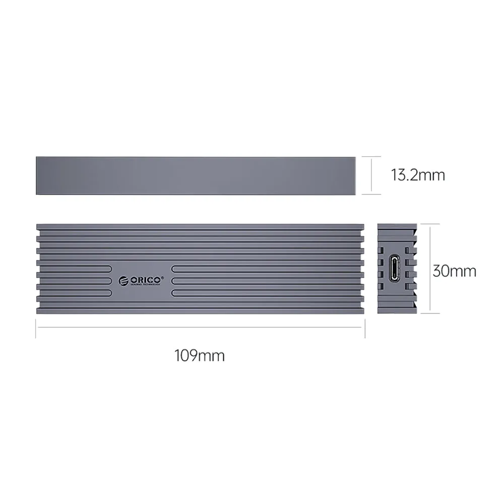 [CLEARANCE] ORICO FV35C3-G2 NVMe/NGFF to USB 3.2 Gen2 Dual Protocol M.2 SATA SSD Enclosure with Built-in Aluminum Alloy Heatsink, 2-in-1 USB-C to C/A Cable, 10Gbps Fast Data Transmission Rate, 4TB Supported Capacity for Windows, macOS, Linux