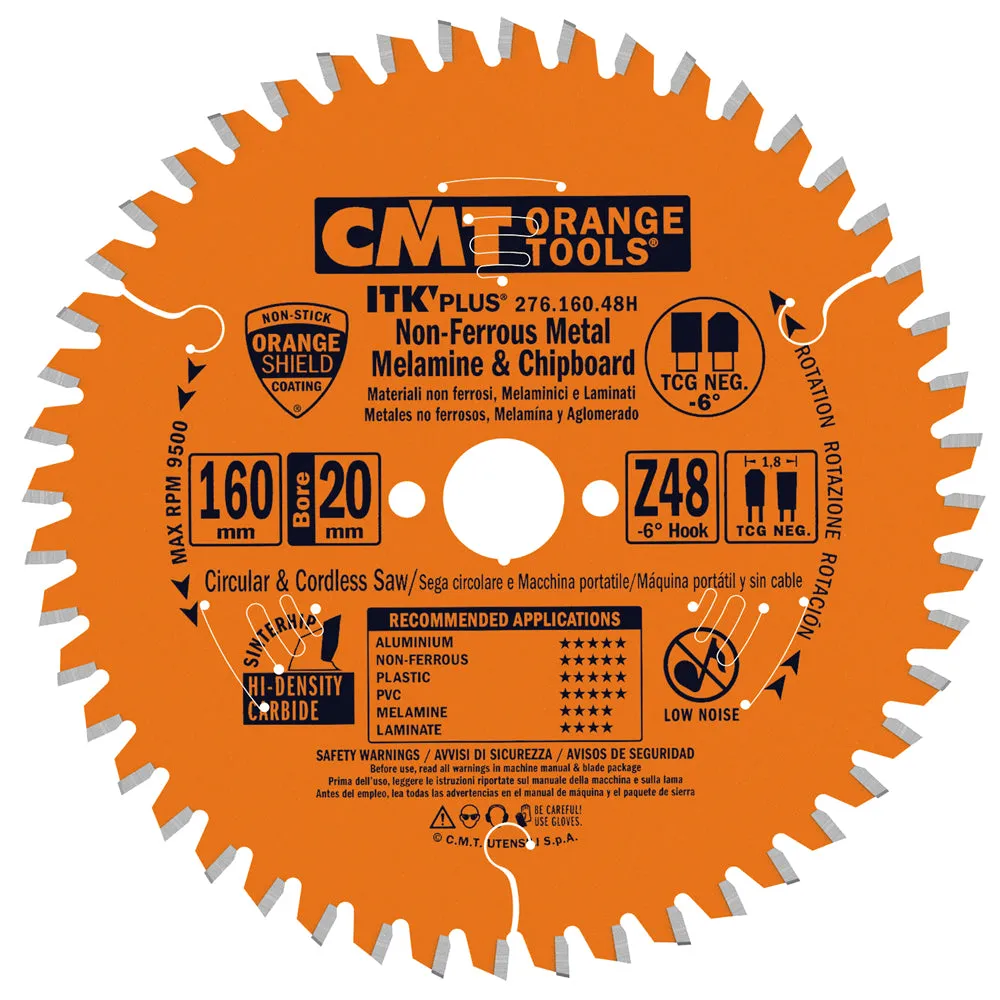 CMT Orange Tools 276.160.48H NON-FERROUS METAL & COMPOSITE DECKING 160x20mm ( 16) T=48 TCG