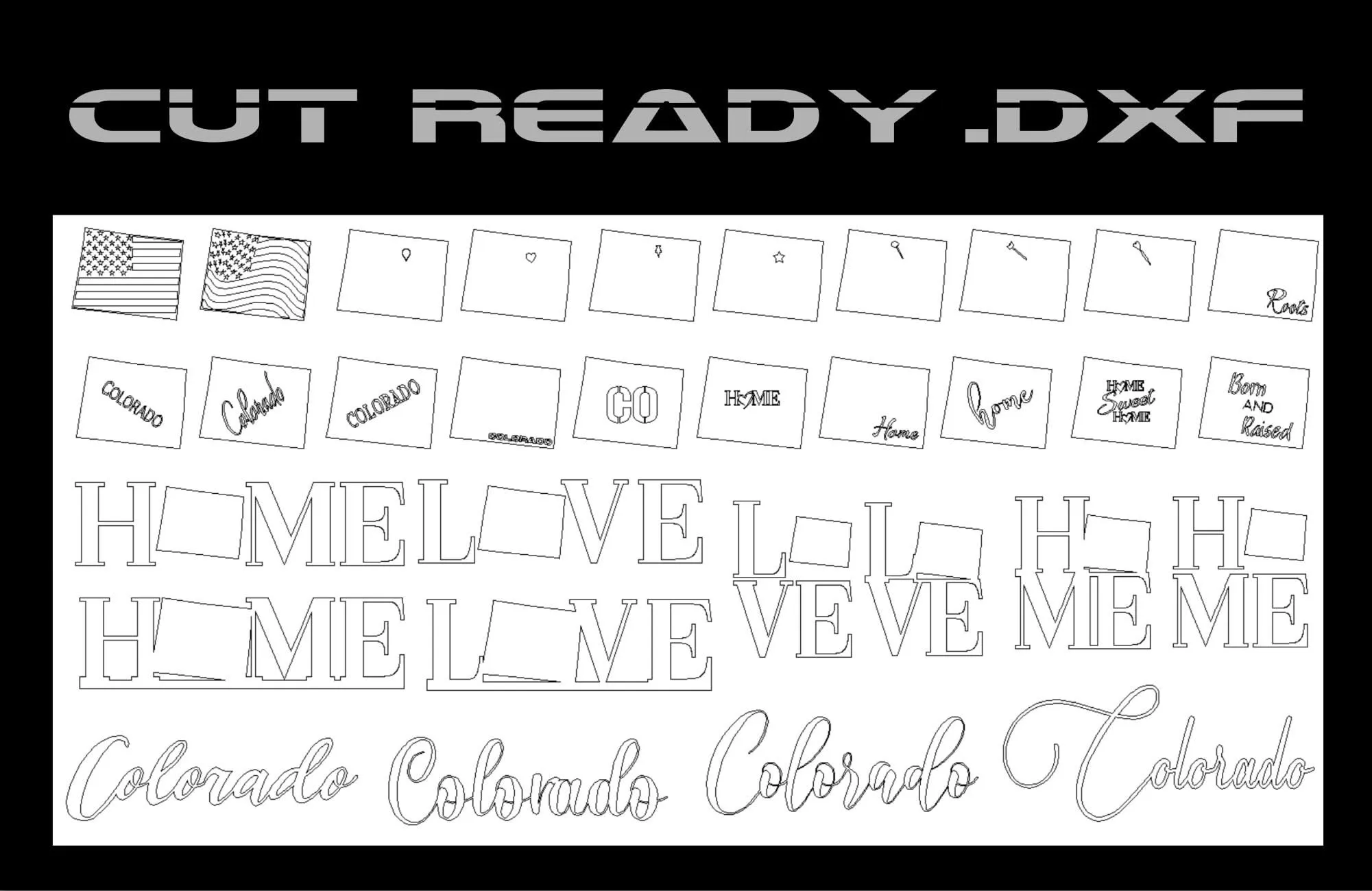 Colorado Theme - Cut Ready DXF File Collection