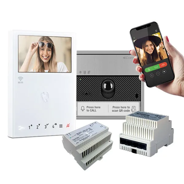 Comelit - KVU8508 - Color Handsfree Mini Monitor - PoE Support - With VIP System - Single Family - White