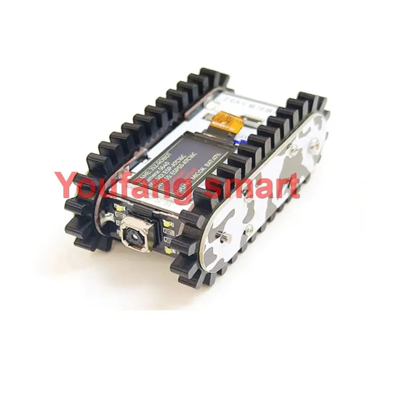 ESP32 S3 Mini Car Metal Tank Chassis Tractor Crawler App/Handle Control Scout Trolley Tank for ESP32 Vscode Programmable Robot