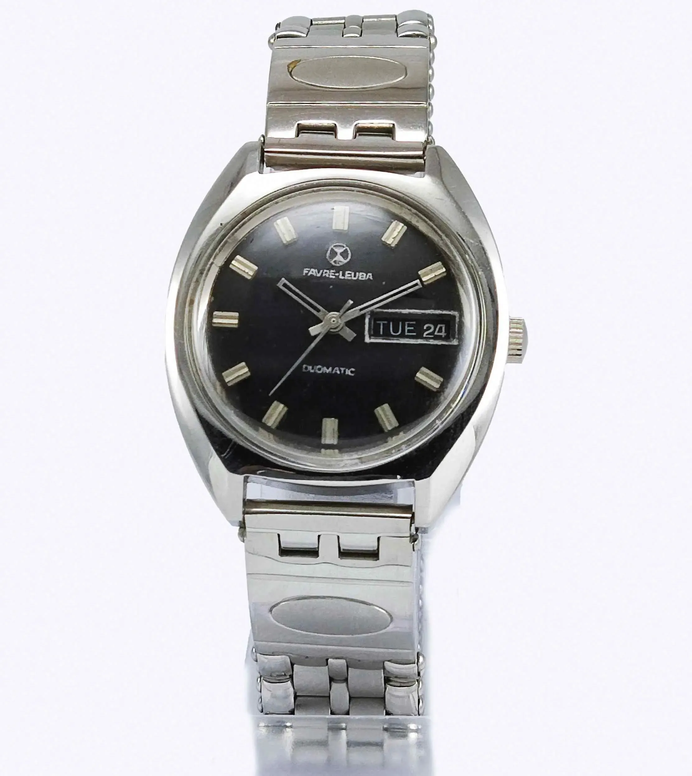 Favre Leuba Duomatic 2066 Black Dial 17 Jewels Men's Automatic Watch