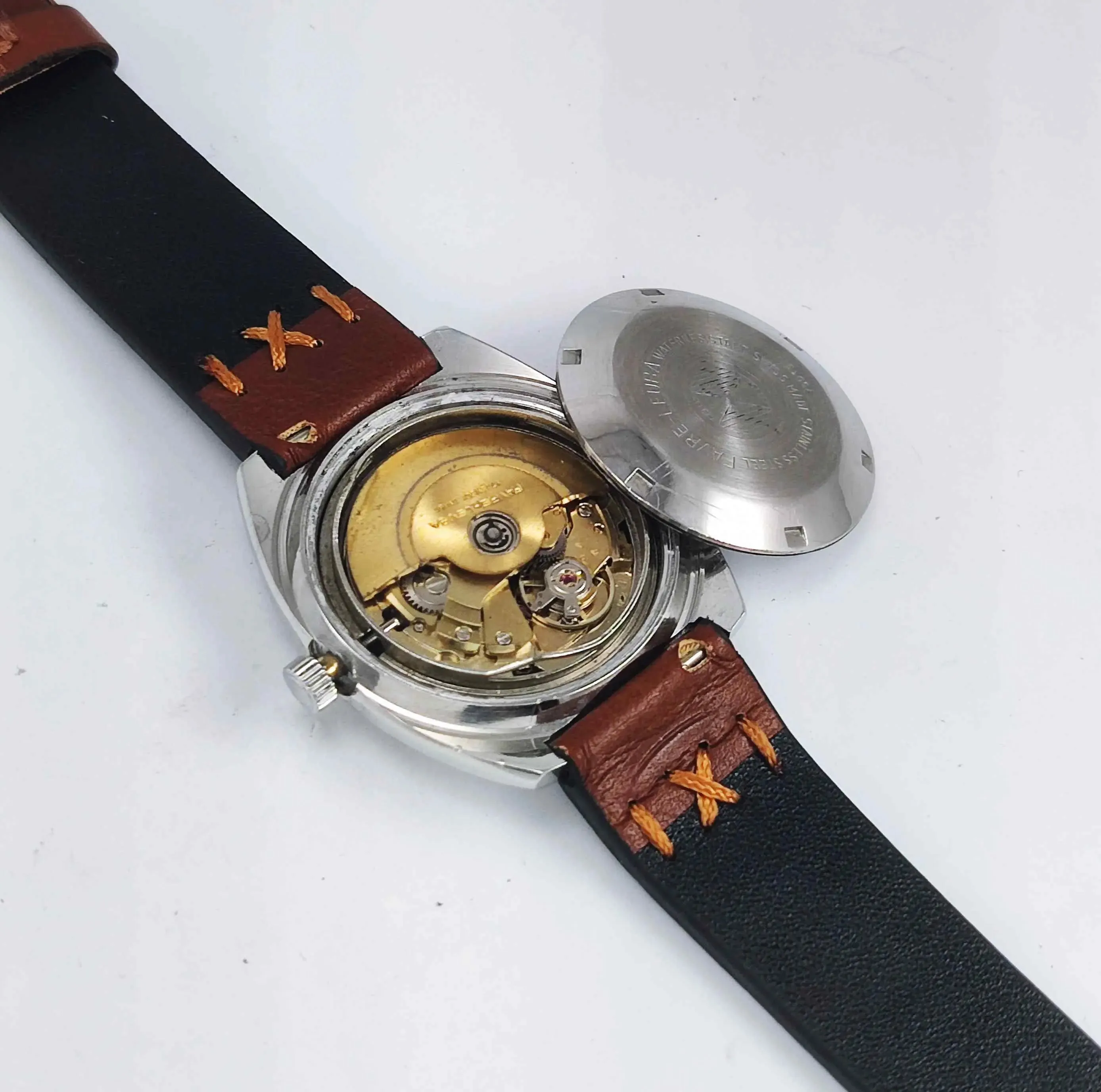 Favre Leuba Duomatic 908 Charcoal Black Dial 17 Jewels Men's Automatic Watch