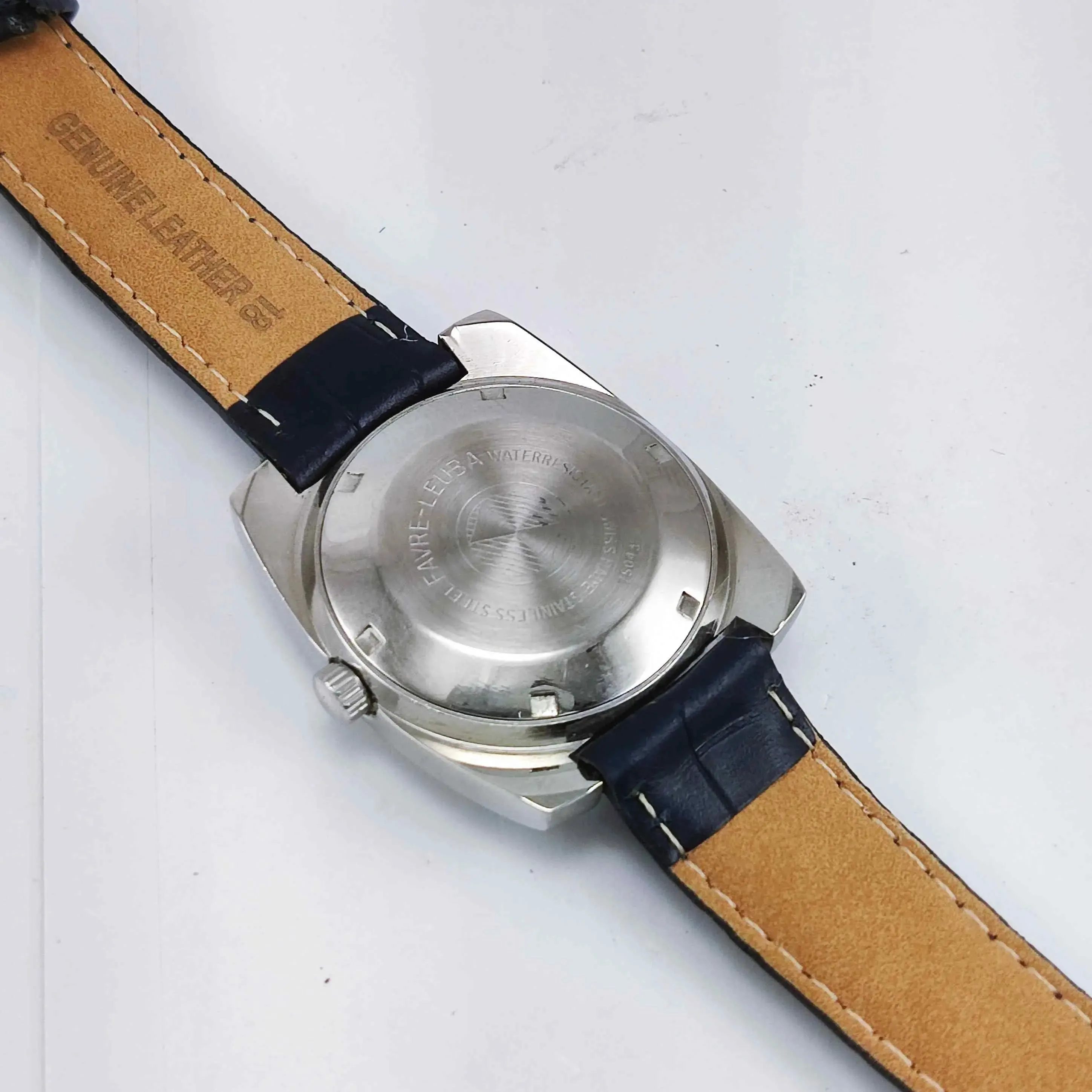 Favre Leuba Duomatic 909 Navy Blue Dial Automatic 17 Jewels Men's Wrist Watch