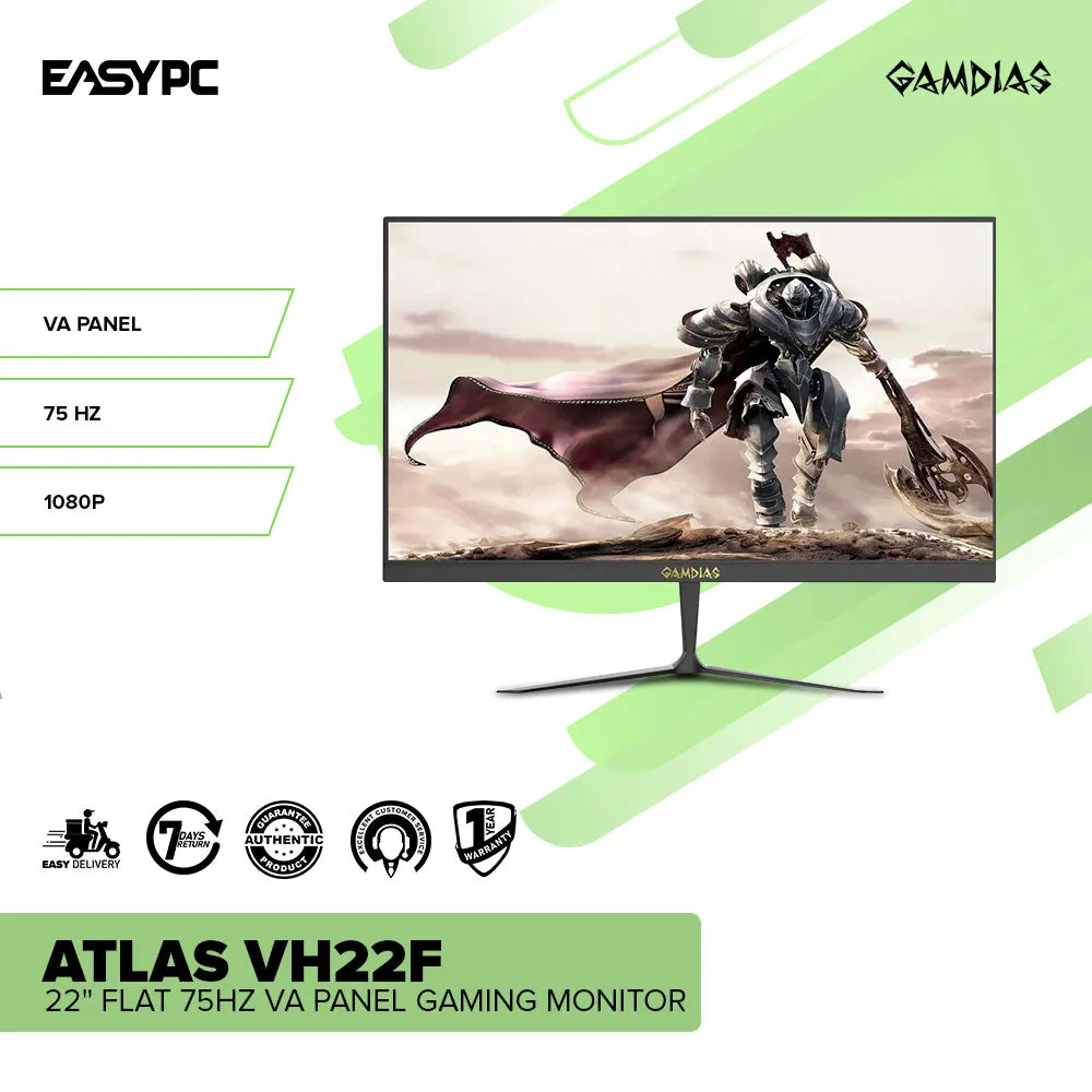 GAMDIAS ATLAS  VH22F 22" FLAT 75hz VA Panel Gaming Monitor