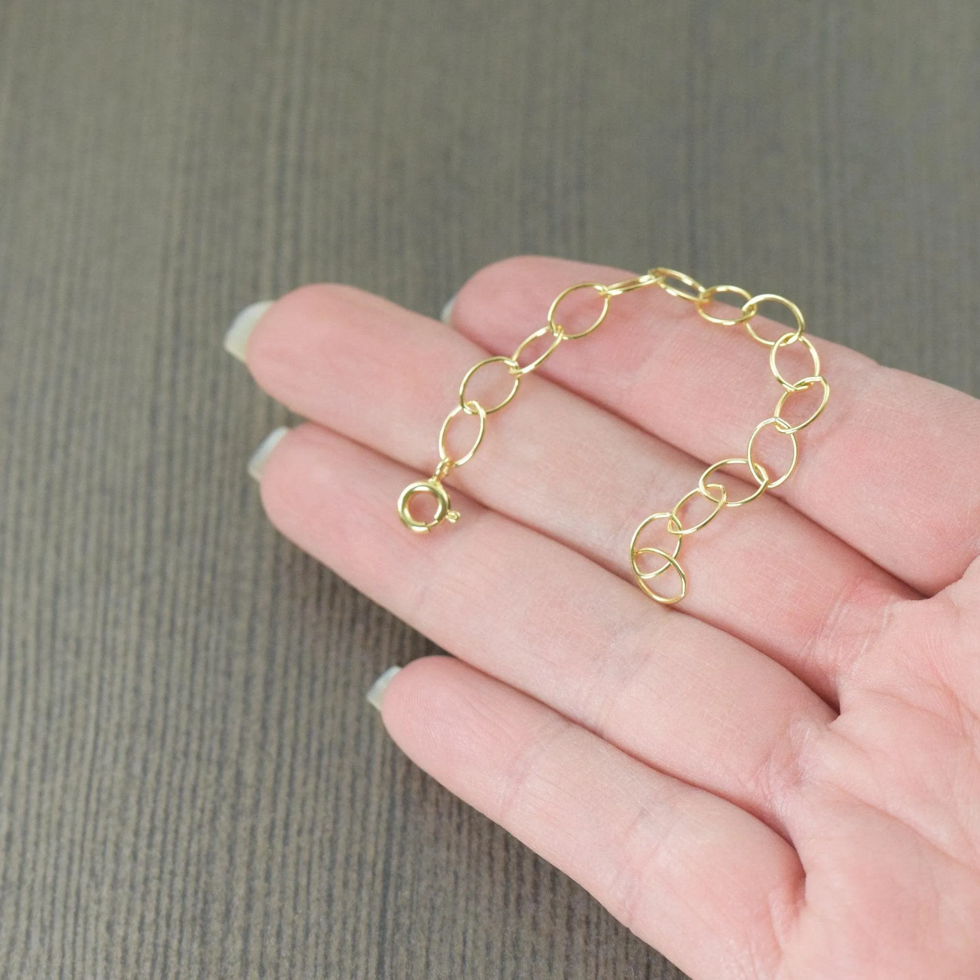 Gold filled Lever clasp adjustable necklace extender