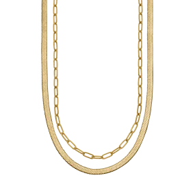 Herringbone & Paperclip Chain Set