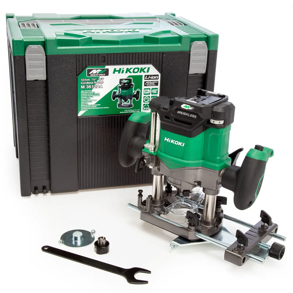 HiKOKI M3612DAJPZ 36V Brushless 1/2" Router with 1 x 2.5Ah Battery Charger & Case