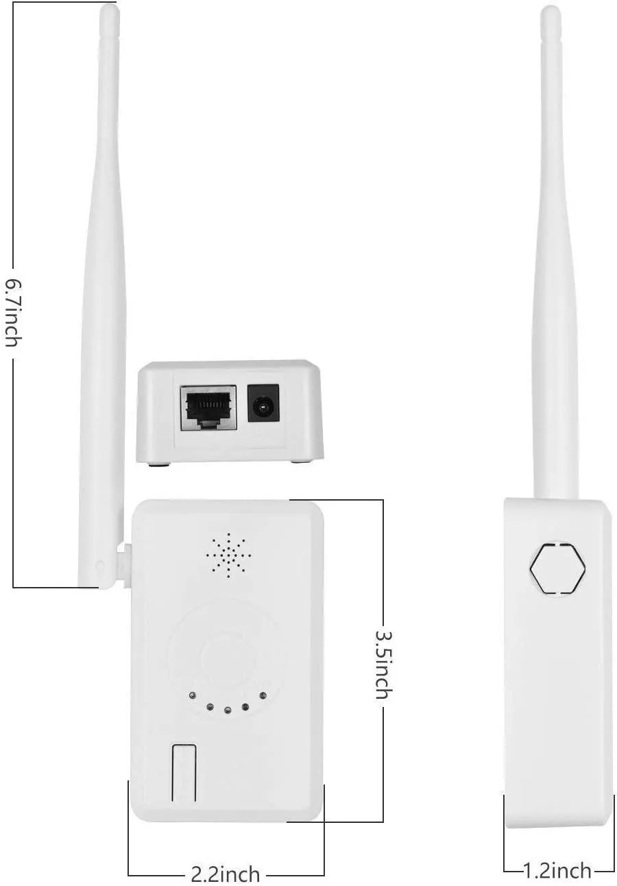 Hiseeu WiFi Repeater, Indoor, 2.4Ghz, DC12V Power Cord