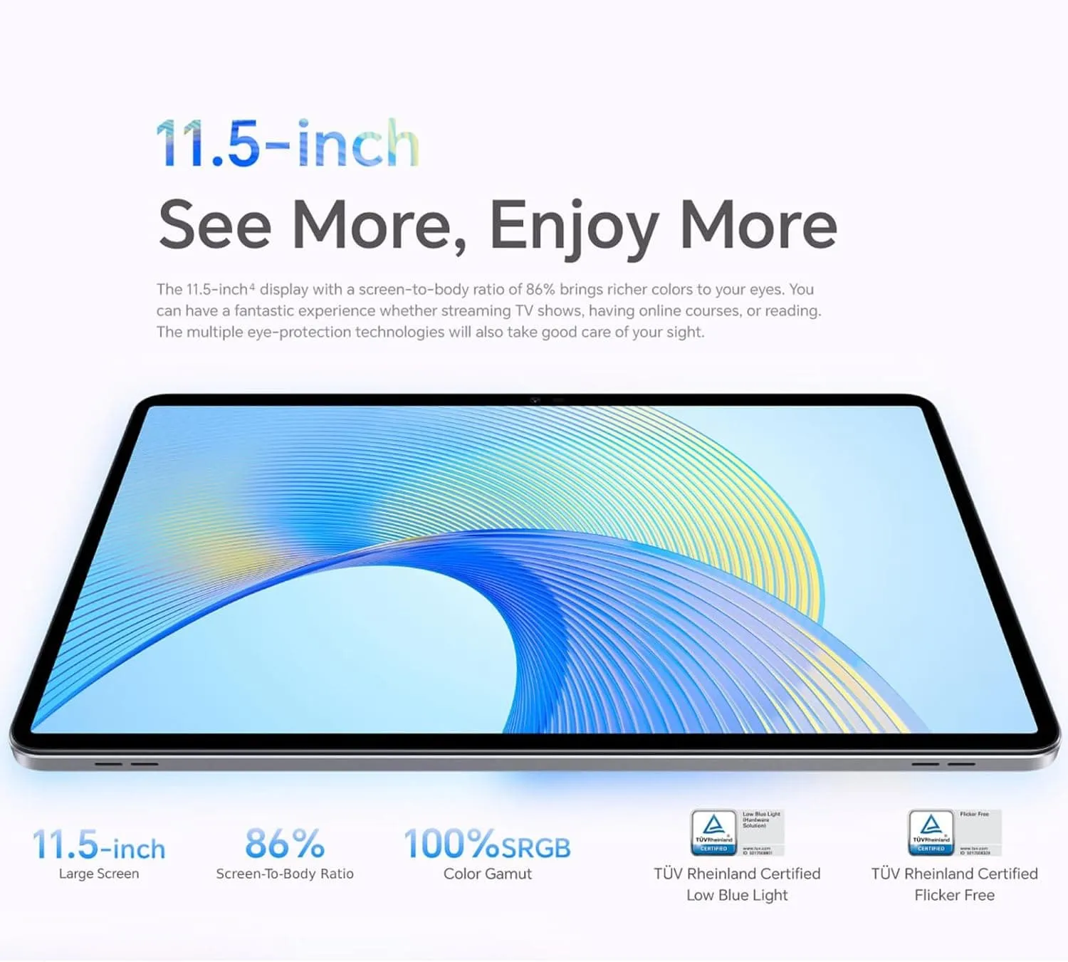 HONOR Pad X9 11.5 Inch 128GB Wi-Fi Tablet - Grey