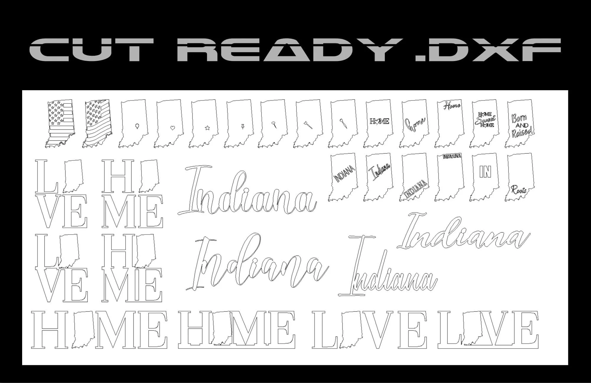 Indiana Theme - Cut Ready DXF File Collection