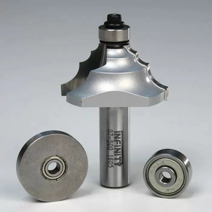 Infinity Tools 1/2" Shank Multi-Radius Router Bit w/ 3-Pc. Bearing Kit