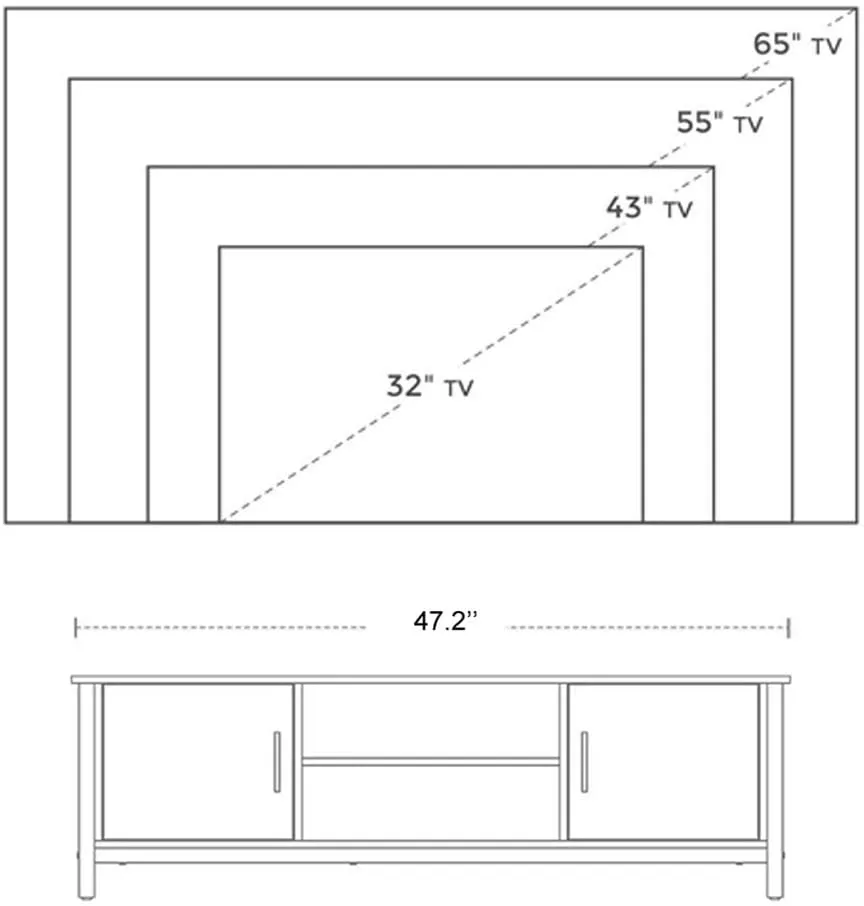 IWELL Mid-Century Modern TV Console
