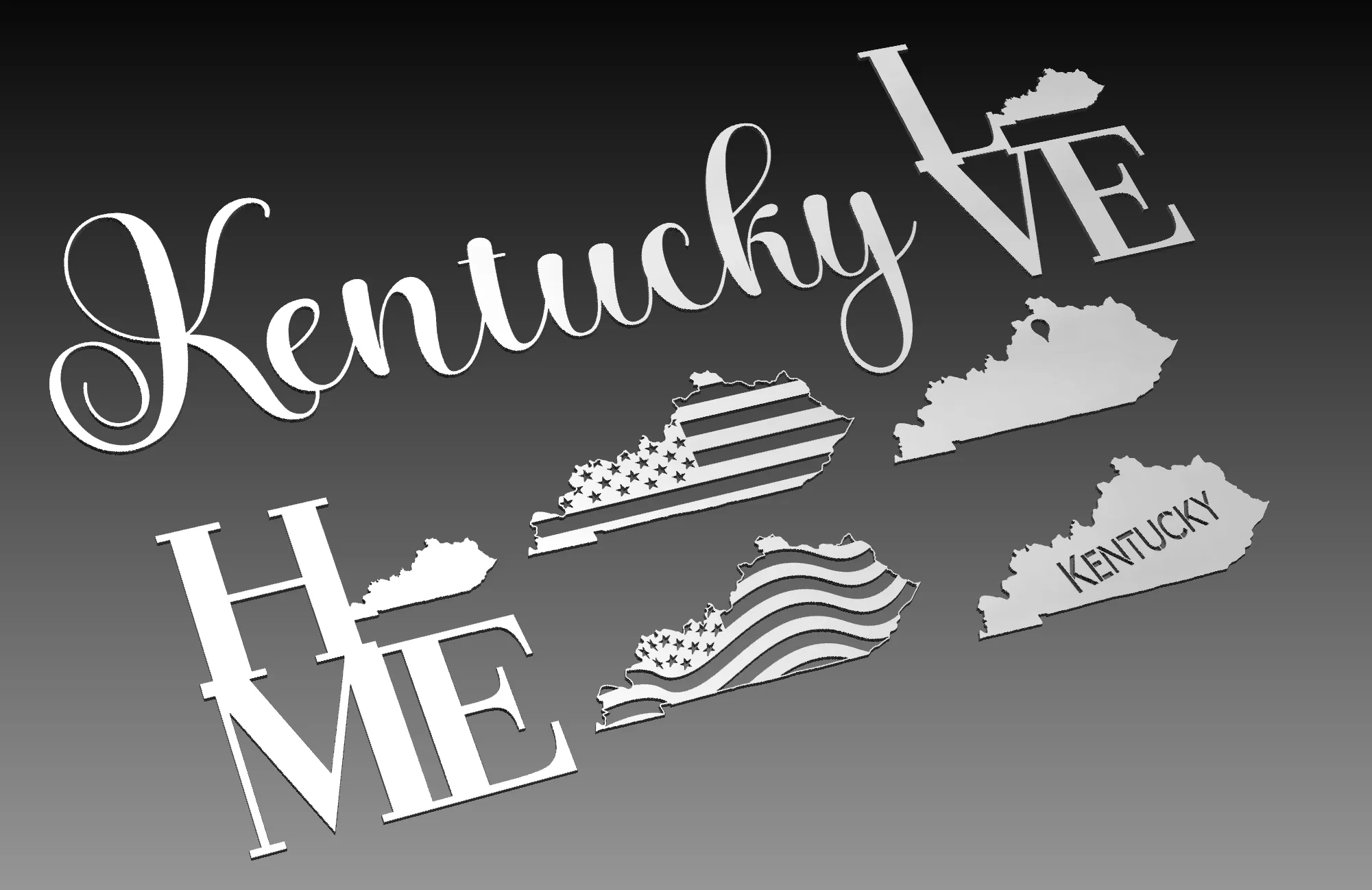 Kentucky State Theme - DXF Cut Ready File Collection