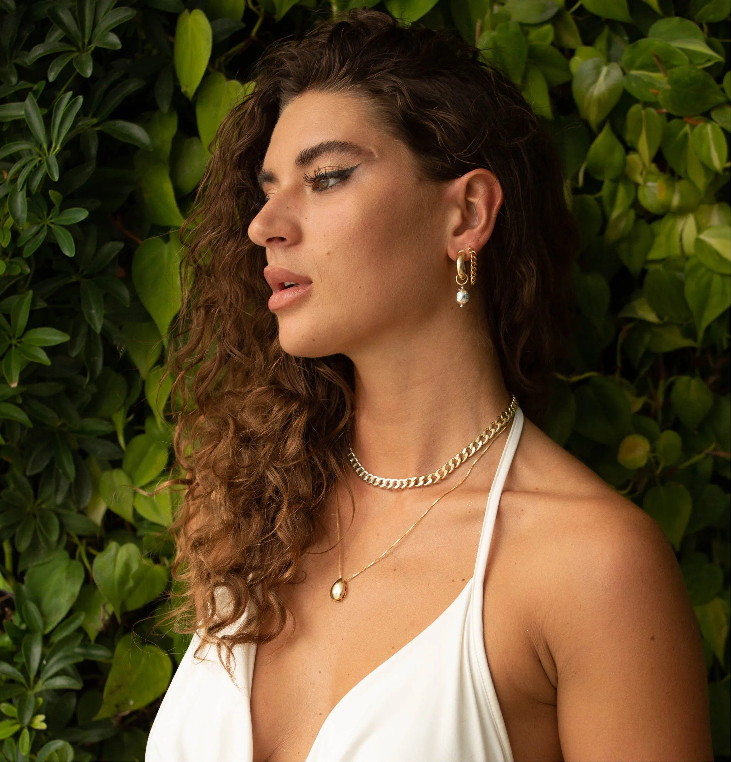 Leila Link Necklace -Two Tone