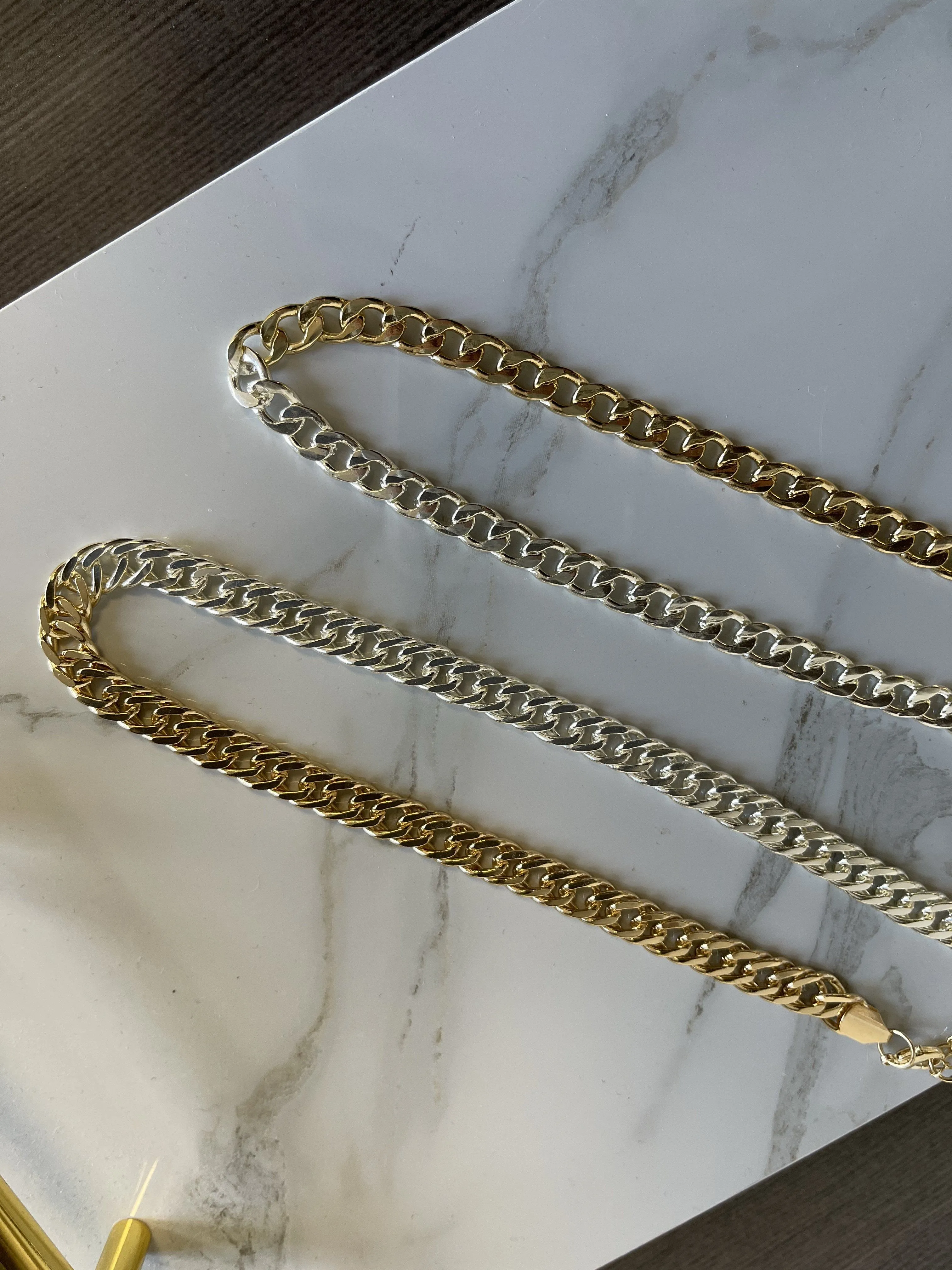 Leila Link Necklace -Two Tone