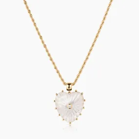 Malene Mother Of Pearl Heart Rope Necklace