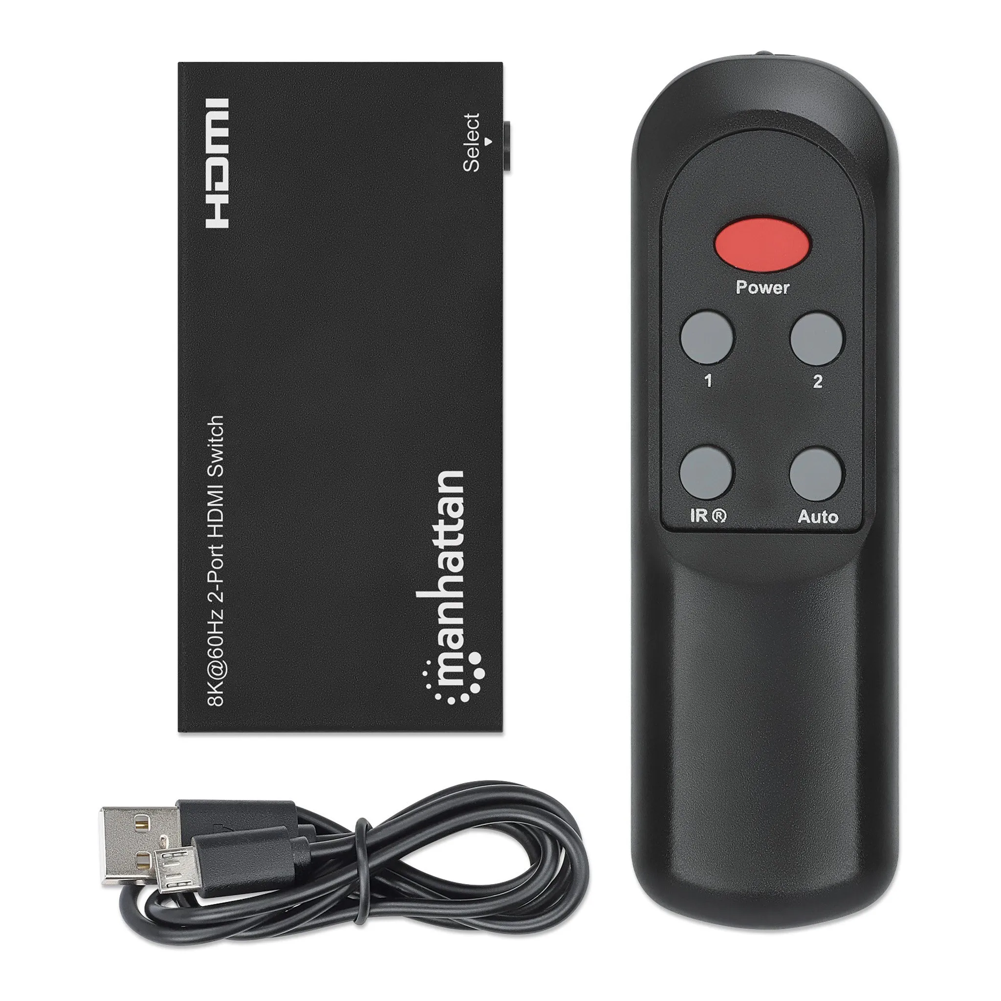 Manhattan 207942 2-Port 8K HDMI Switch with IR Remote Control