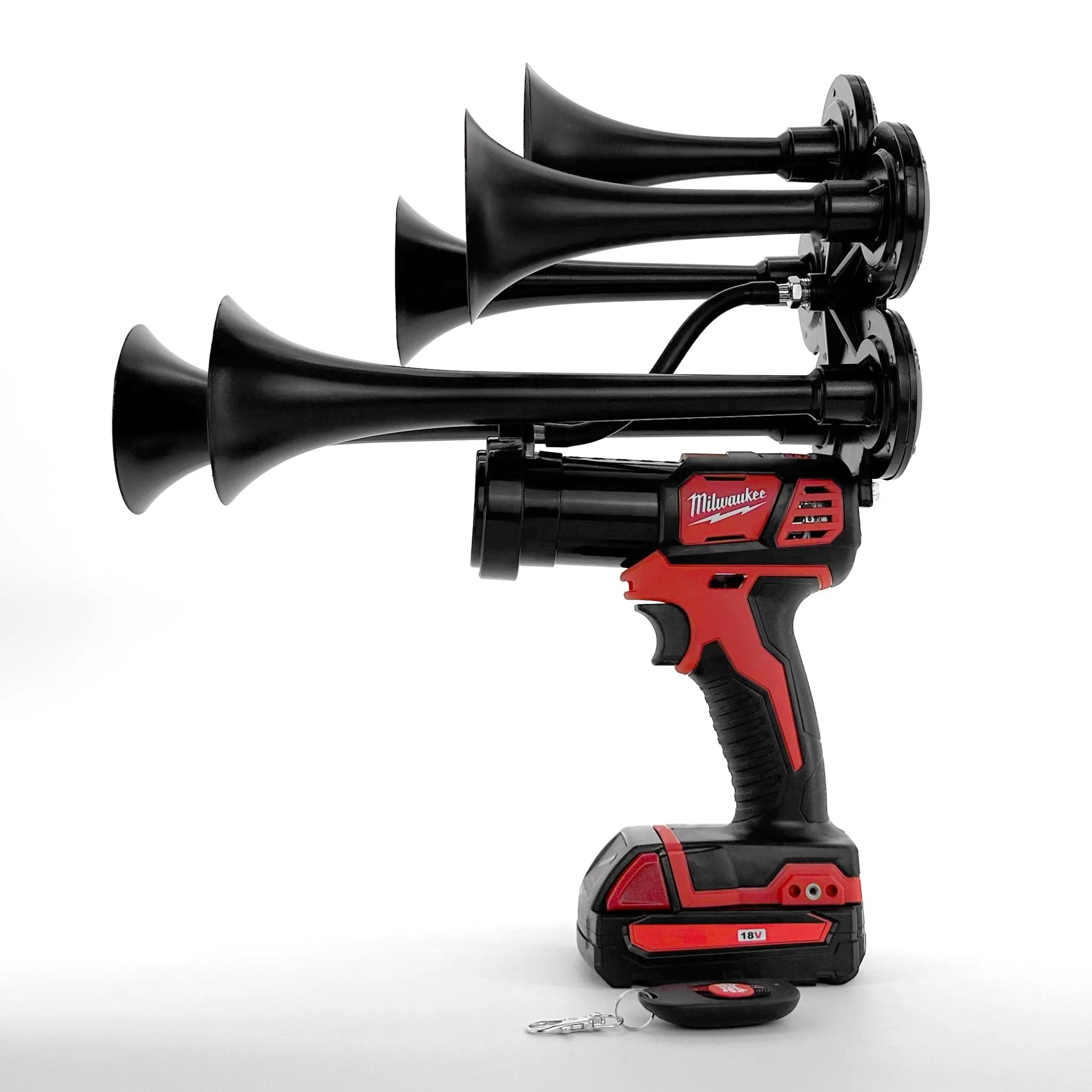 Milwaukee Air Horn Gun with 5 Trumpets and Remote
