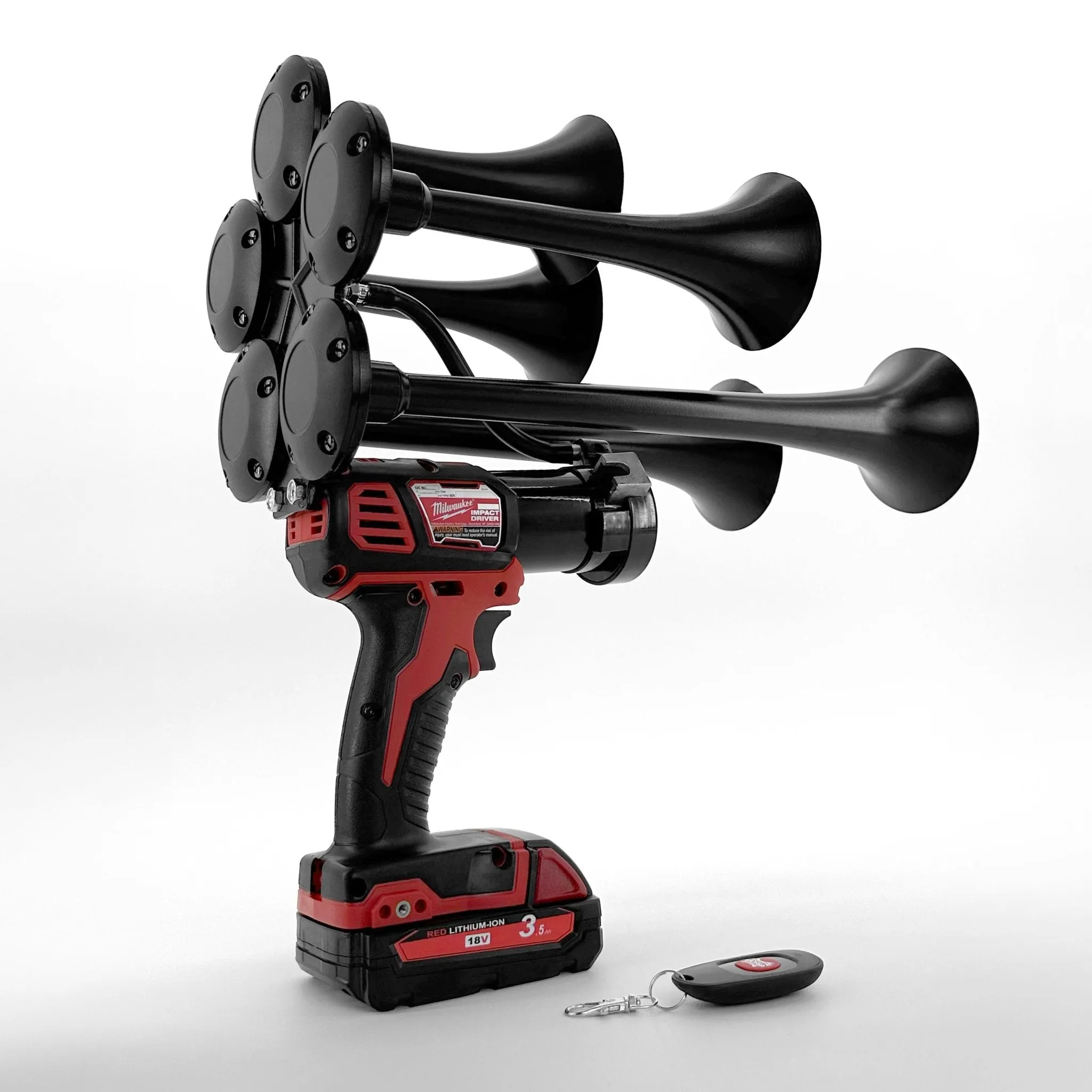 Milwaukee Air Horn Gun with 5 Trumpets and Remote