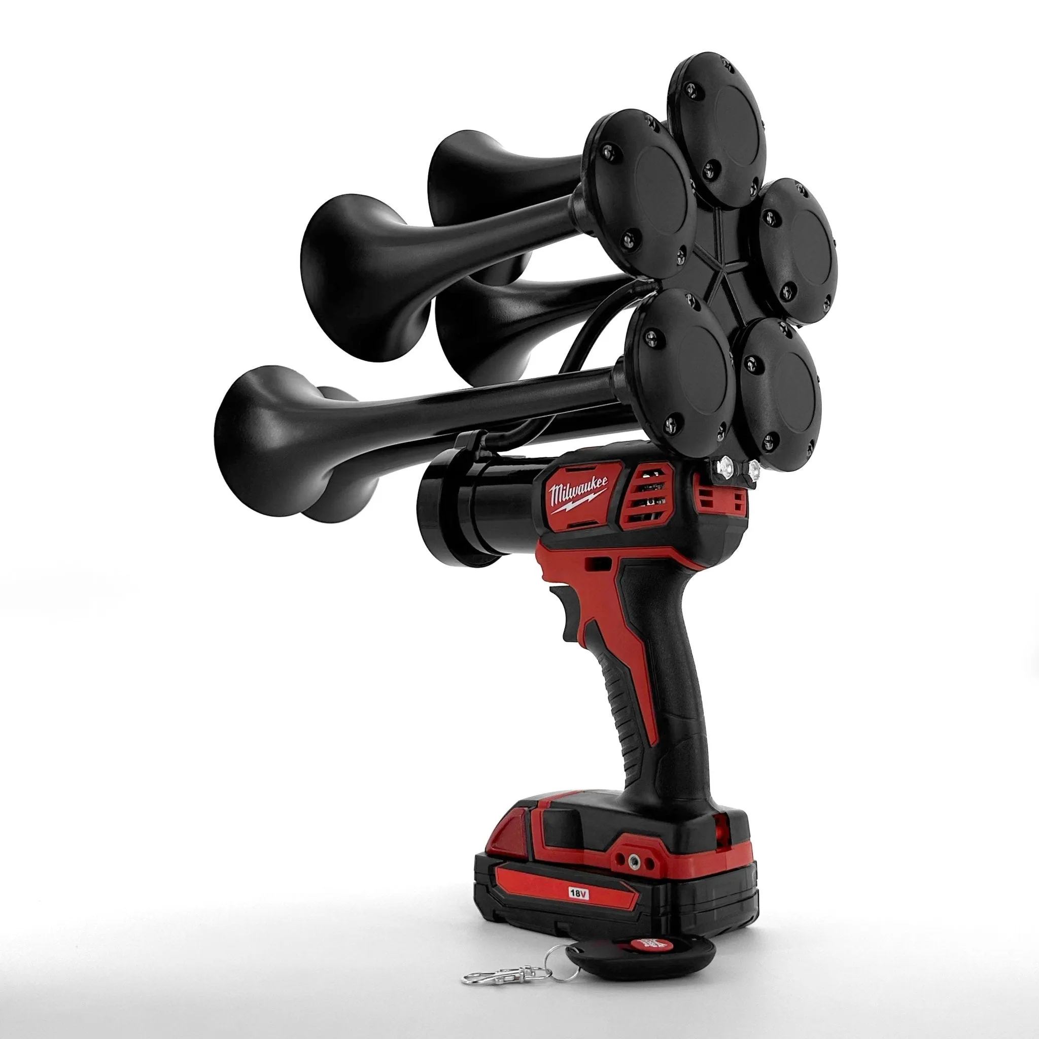 Milwaukee Air Horn Gun with 5 Trumpets and Remote