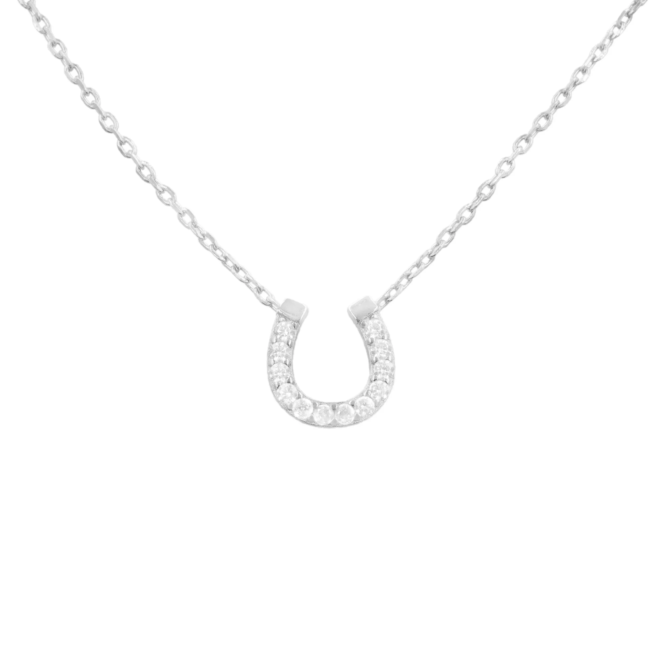 Mini CZ Horseshoe Necklace