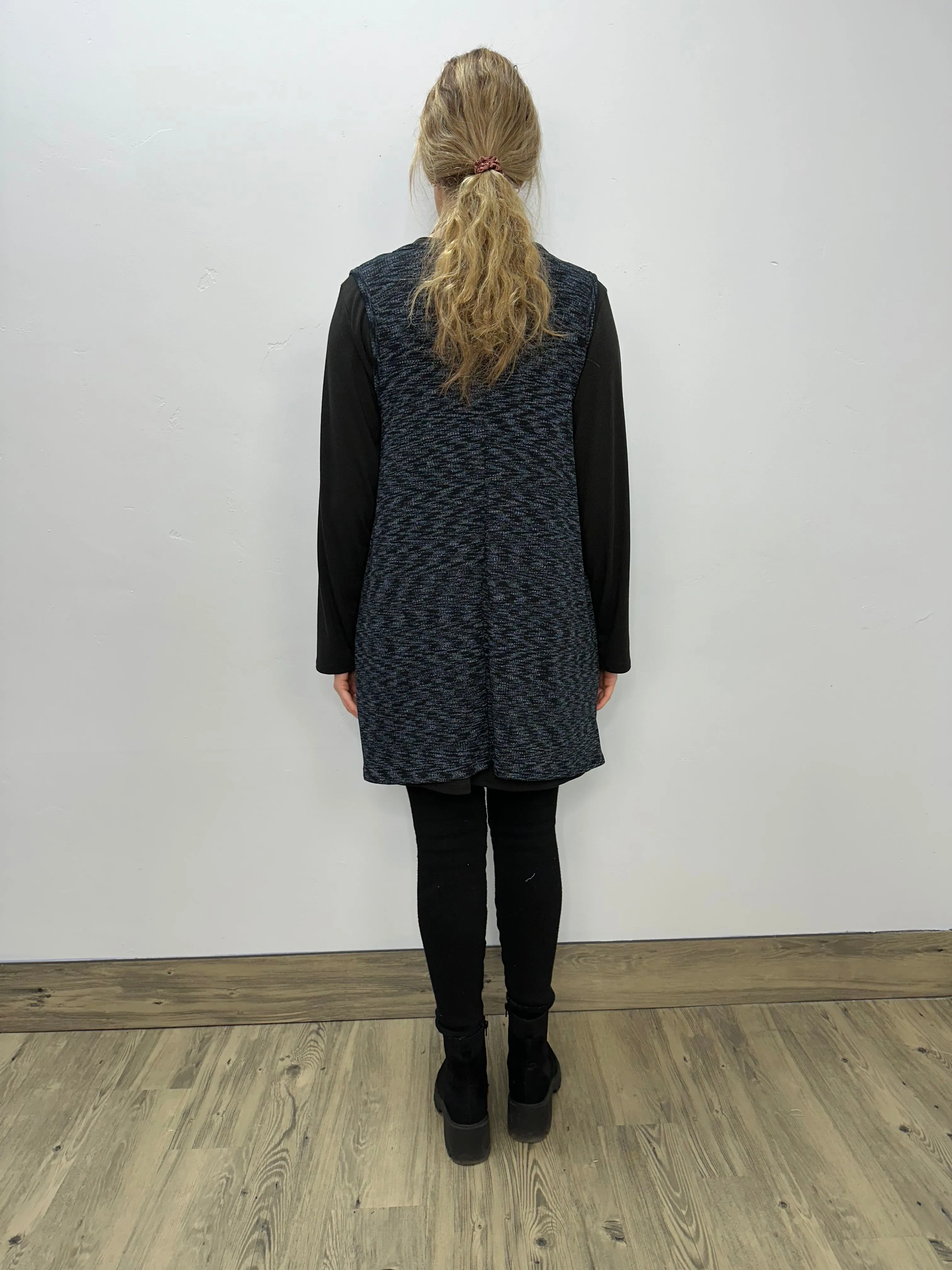 Modal One Button Vest with Pockets - Static