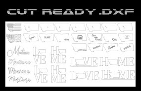 Montana State Theme - DXF Cut Ready File Collection