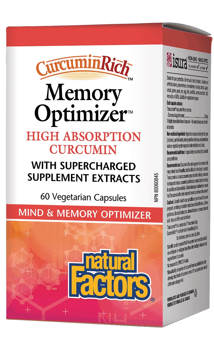 Natural Factors Memory Optimizer High Absorption Curcumin 60 Vegetarian capsules