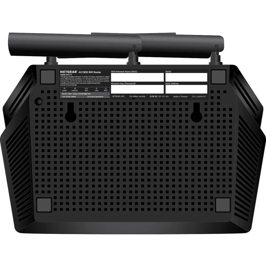 NETGEAR RAX10-100NAS 4-Port 4-Stream Dual-Band WiFi 6 AX1800 Router