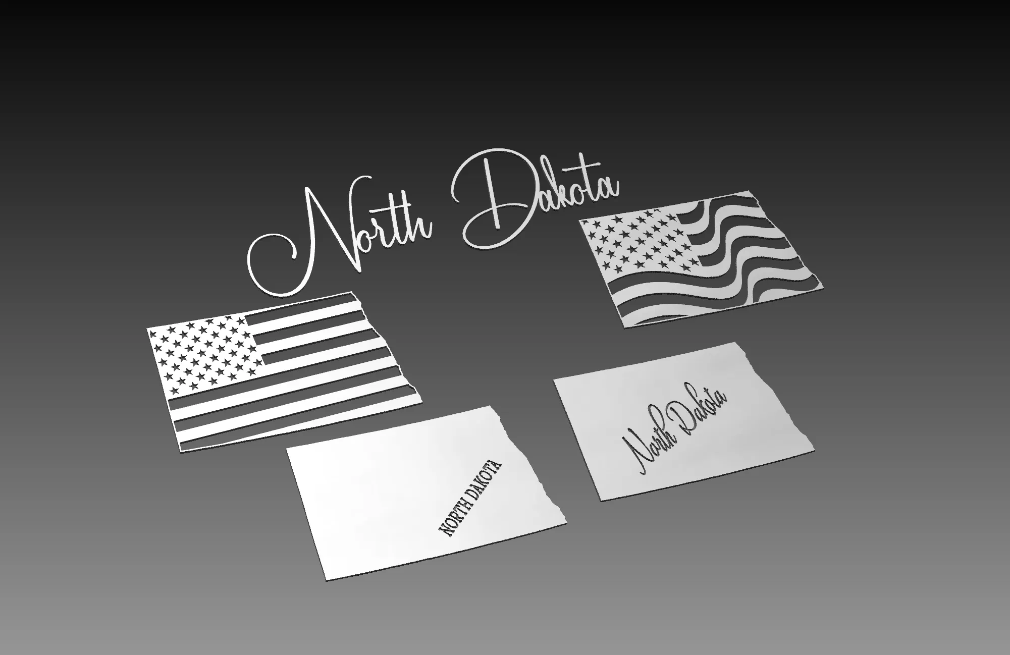 North Dakota Theme - DXF Cut Ready File Collection
