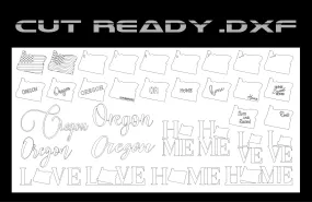 Oregon Theme - Cut Ready DXF File Collection